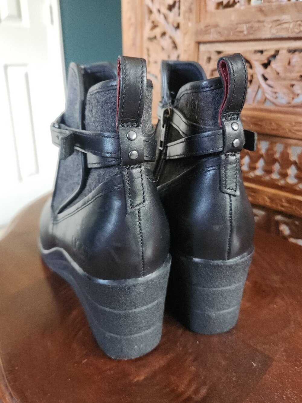 UGG Black Wedge Ankle Boots - Picture 3 of 12